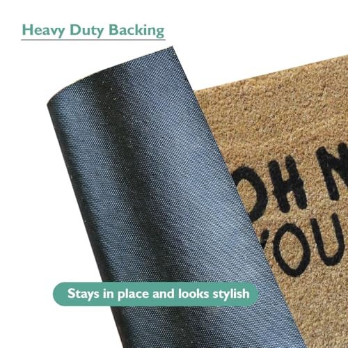 ATMAH Printed Coir Doormat 40x60 cm | “Oh Not You Again” Design | Anti Slip PVC Backing | Indoor & Covered Outdoor Entrance Mat, Black - Image 2