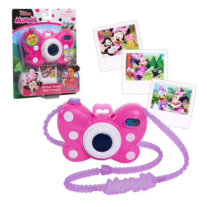 Just Play Disney Junior Minnie Mouse Picture Perfect Pretend Play Camera, Lights, Realistic Sounds, Holiday Stocking Stuffers, Gifts, Presents, Officially Licensed Kids Toys for Ages 3 Up by Just Play - Image 1