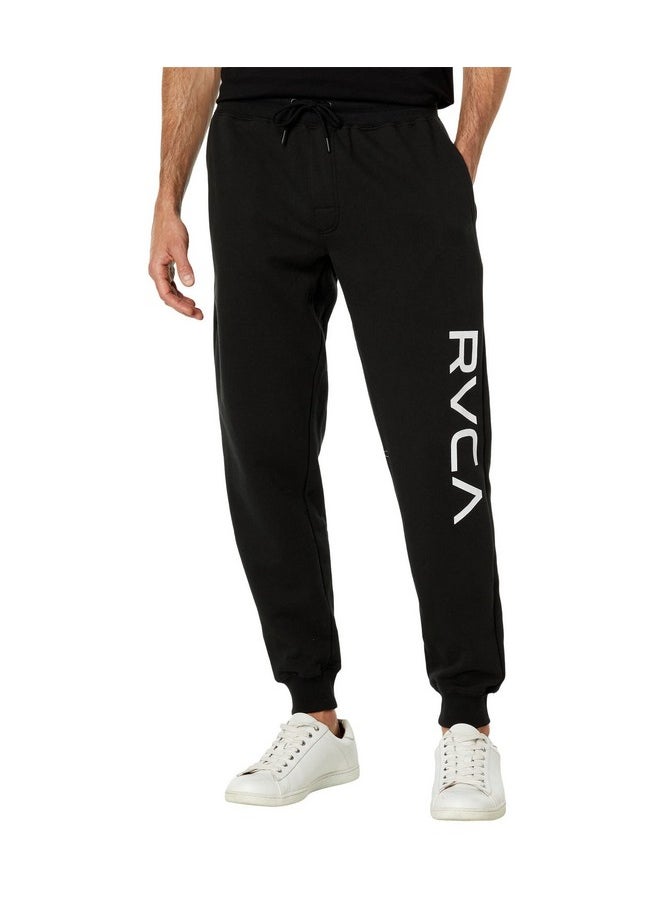 rvca - Rvca Mens Fleece Sweatpants Big Rvca (Black Large) - Image 1