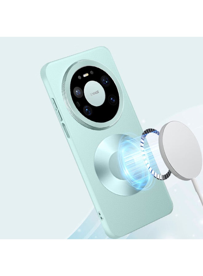 Freeson Magnetic Leather Case For Huawei Mate 80 Pro Max With Full Coverage Aluminum Alloy Lens Ring Shockproof Reflective Green Ring - Image 2
