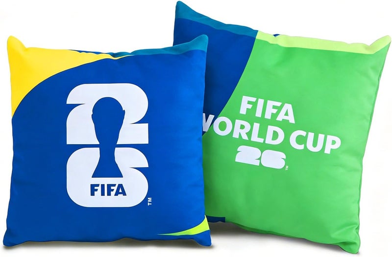 MESUCA FIFA World Cup Plush Cushion Pillow, 15.7x15.7 Inch, Soccer Room Decor (FIFA-B) - Image 1