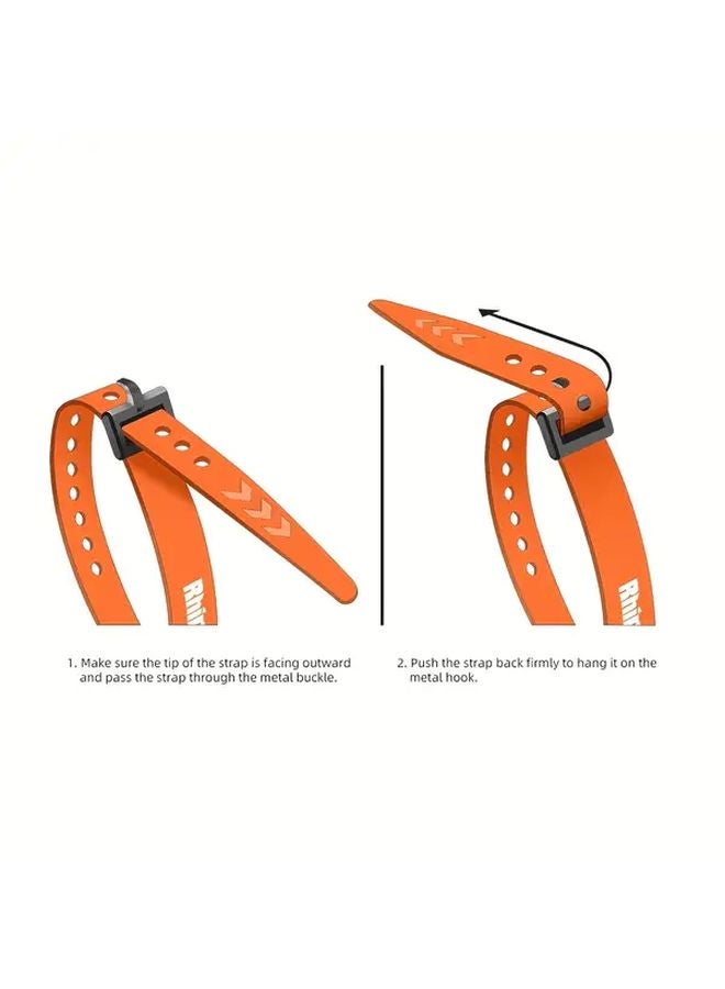 Orange Adjustable Silicone Securing Straps Quick Release for Bike Motorcycle Luggage - Image 4