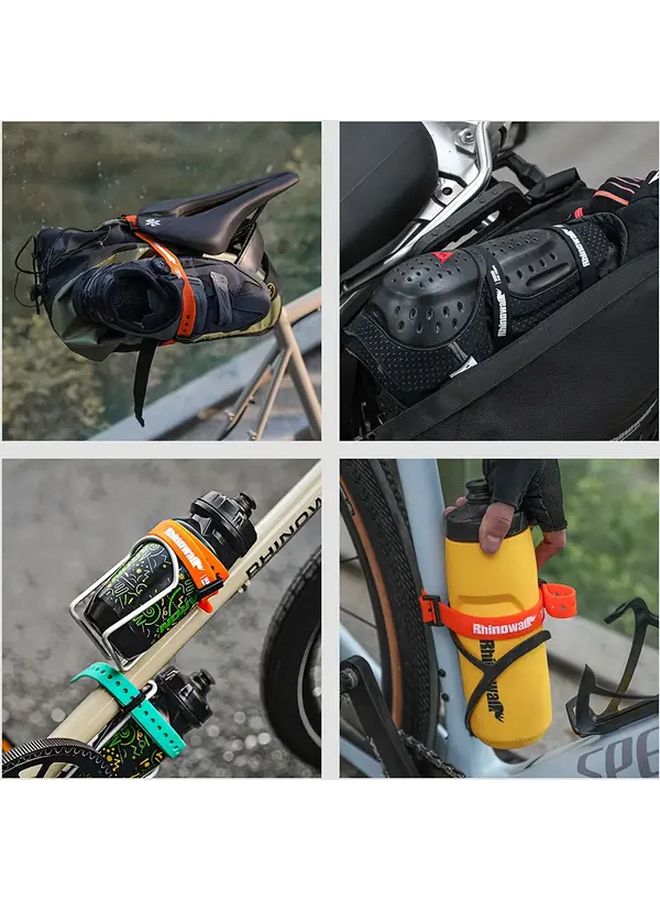 Orange Adjustable Silicone Securing Straps Quick Release for Bike Motorcycle Luggage - Image 5