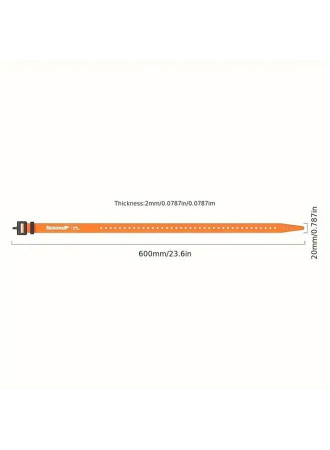 Orange Adjustable Silicone Securing Straps Quick Release for Bike Motorcycle Luggage - Image 3
