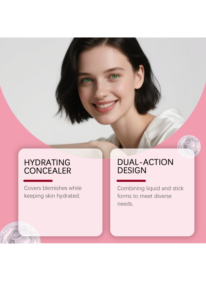 zephoco Brown Hydrating Concealer, 2-in-1 Liquid Concealer Stick, Evens Skin Tone For A Natural Makeup Look - Image 2