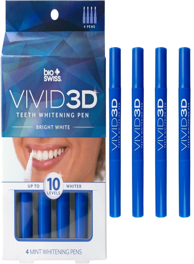 BioSwiss Teeth Whitening Pen Set, Optic Bright Ultra White Mint Tooth Whitener Pens, 4 Pack - Image 1