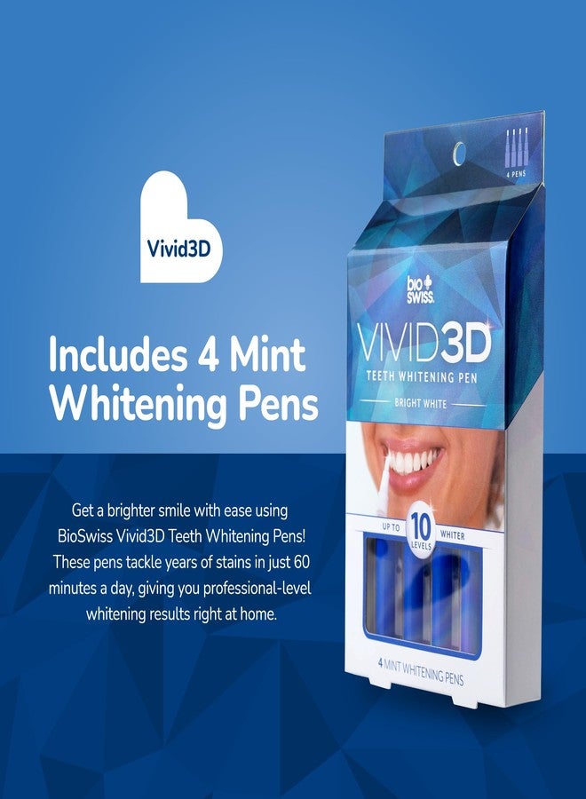 BioSwiss Teeth Whitening Pen Set, Optic Bright Ultra White Mint Tooth Whitener Pens, 4 Pack - Image 2