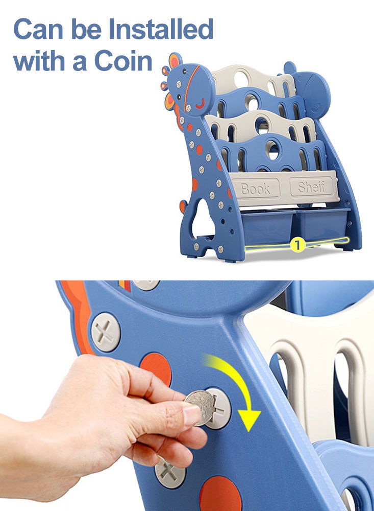 Perfii Kids Bookshelf Toddler 4-Tier Book Organizer Rack Children's Bookcase Display Stand and Toy Storage Cabinet - Image 3