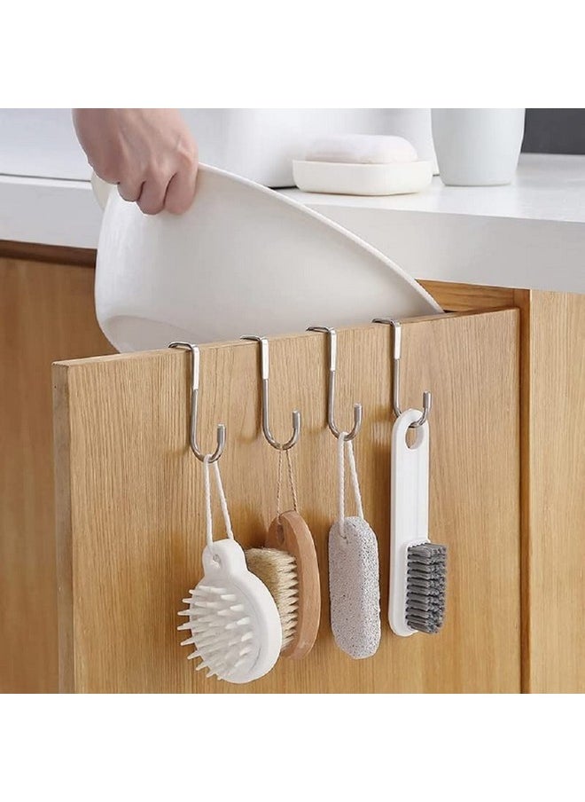 MosQuick Mosquick 2 Pieces Over Cabinet Hook,Multi-Use Hooks,Drawer Hanger Hook Double S Shaped,Heavy Duty Hooks, Kitchen,Closet, ,Wardrobe Door,Drawer,Cabinet Door To Hang Bags,Towels,Key - Stainless Steel  - Image 1
