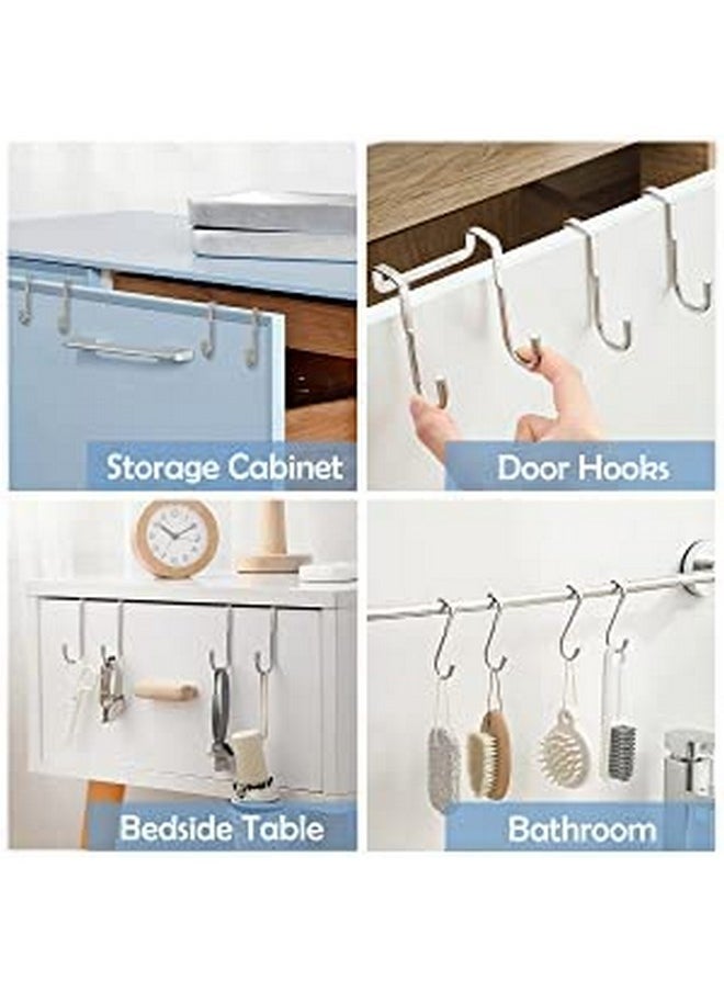 MosQuick Mosquick 2 Pieces Over Cabinet Hook,Multi-Use Hooks,Drawer Hanger Hook Double S Shaped,Heavy Duty Hooks, Kitchen,Closet, ,Wardrobe Door,Drawer,Cabinet Door To Hang Bags,Towels,Key - Stainless Steel  - Image 4