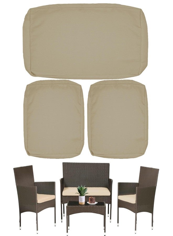 Sqodok - Outdoor Patio Cushion Covers Set of 3, Waterproof Replacement Furniture Seat Covers, 4 Seater Wicker Conversation Set, Sofa, Couch, Armchair, - Image 1