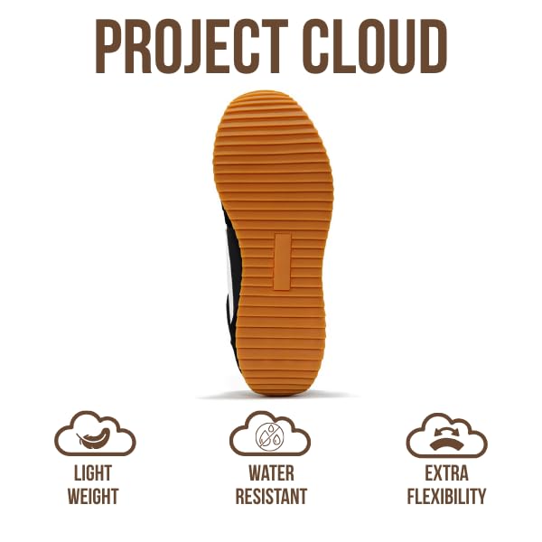 Project Cloud Sneakers for Women – Lightweight Lace-Up Shoes for Women with Memory Foam Insoles – Trendy Womens Shoes – Non-Slip, Comfortable Womens Sneakers (Madison, BLK,6) - Image 5