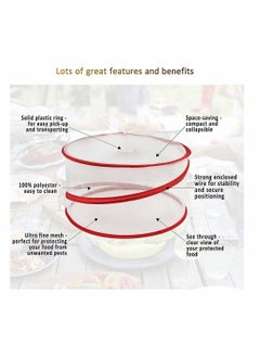 SYOSI Food Cover Mesh Food Tent, Pop-Up Mesh Screen Food Cover Tent Umbrella with Handles, Fine Mesh Screen, Collapsible and Reusable Patio Bug Net for BBQ, Picnics, Parties, Camping, Outdoor (3PCS)  - Image 2