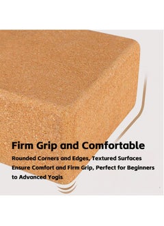 Teuuea 2 PCS Yoga Cork Block, High Density Non-Slip Natural Cork Yoga Brick, Eco-Friendly Supportive Exercise Accessory, Stability Balance for Yoga Pilates Stretching Toning Workouts, 22.5*14.7*7.5CM  - Image 4