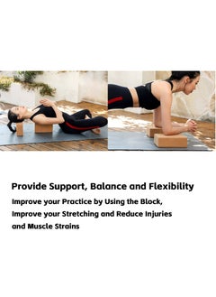 Teuuea 2 PCS Yoga Cork Block, High Density Non-Slip Natural Cork Yoga Brick, Eco-Friendly Supportive Exercise Accessory, Stability Balance for Yoga Pilates Stretching Toning Workouts, 22.5*14.7*7.5CM  - Image 5