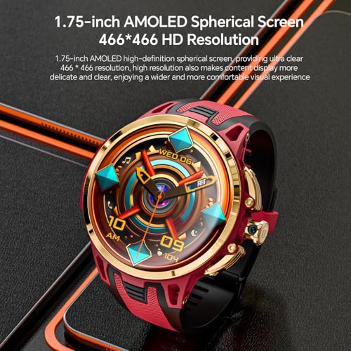 LOKMAT 4G Android Smart Watch 175 AMOLED Screen 3GB32GB Sports Fitness Activity Tracker Smartwatch for Men Women with SIM Card Slot Rotating Camera GPS NFC WiFi Gold - Image 3