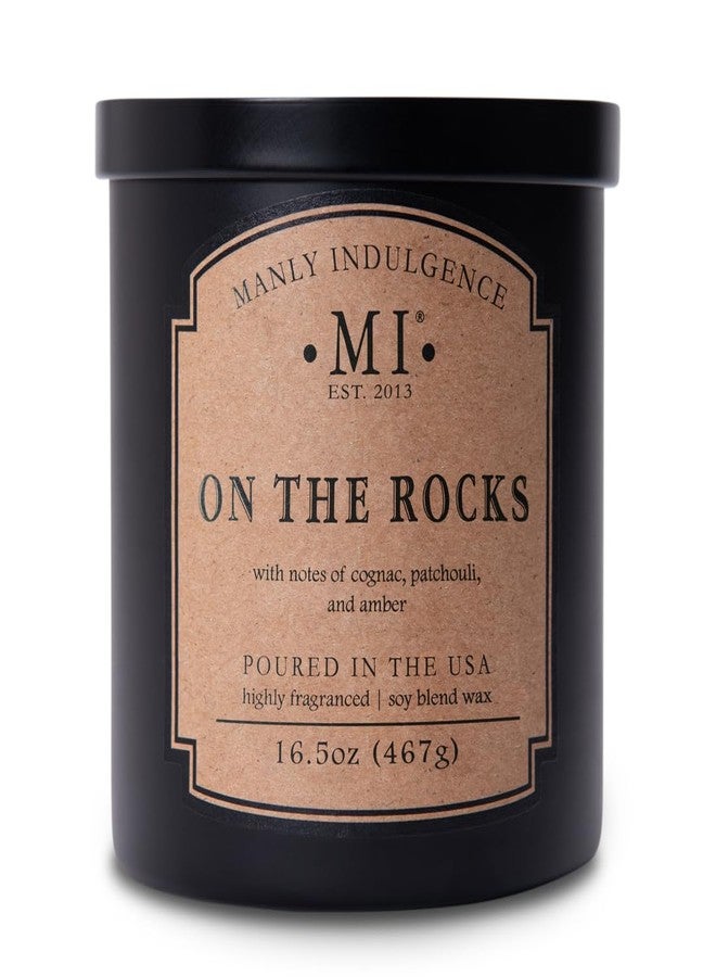 Manly Indulgence On The Rocks Scented Candles for Men, 2 Wick, 16.5 oz, Premium Soy Blend Wax, 60H Burn, Candles for Home Scented - Made in The USA - Image 1