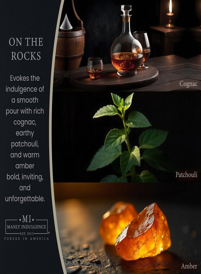 Manly Indulgence On The Rocks Scented Candles for Men, 2 Wick, 16.5 oz, Premium Soy Blend Wax, 60H Burn, Candles for Home Scented - Made in The USA - Image 2