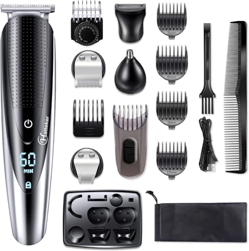 Hatteker Mens Beard Trimmer Grooming kit Hair Trimmer Mustache Trimmer Body Groomer for Nose Ear Facial Hair Cordless Waterproof 5 in 1 - Image 1