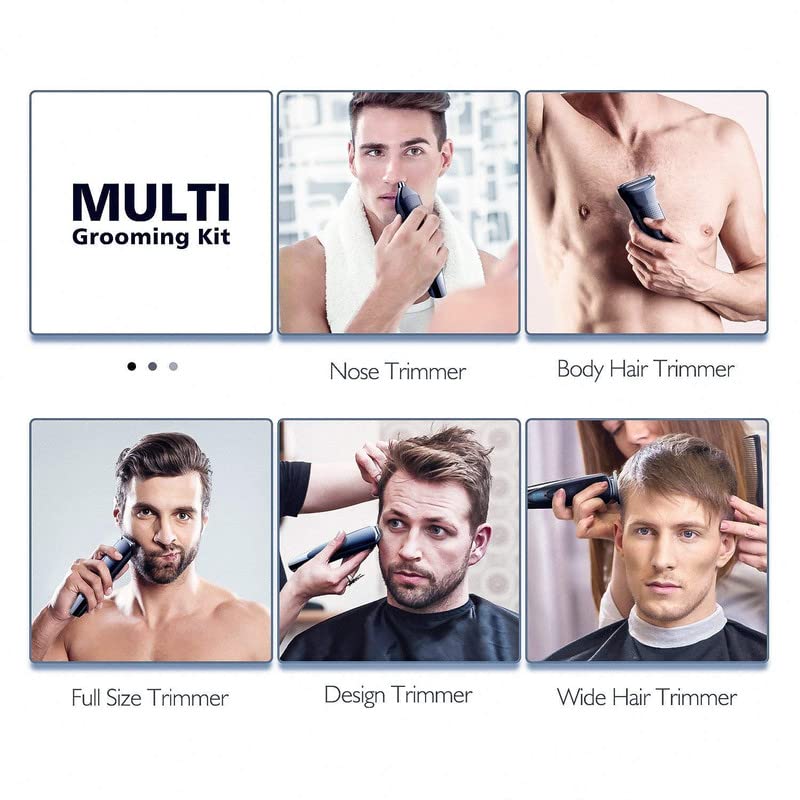 Hatteker Mens Beard Trimmer Grooming kit Hair Trimmer Mustache Trimmer Body Groomer for Nose Ear Facial Hair Cordless Waterproof 5 in 1 - Image 2