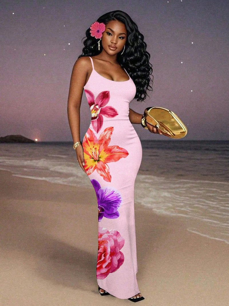 Sexy Printed Sleeveless Summer Beach Dress for Women - Image 4