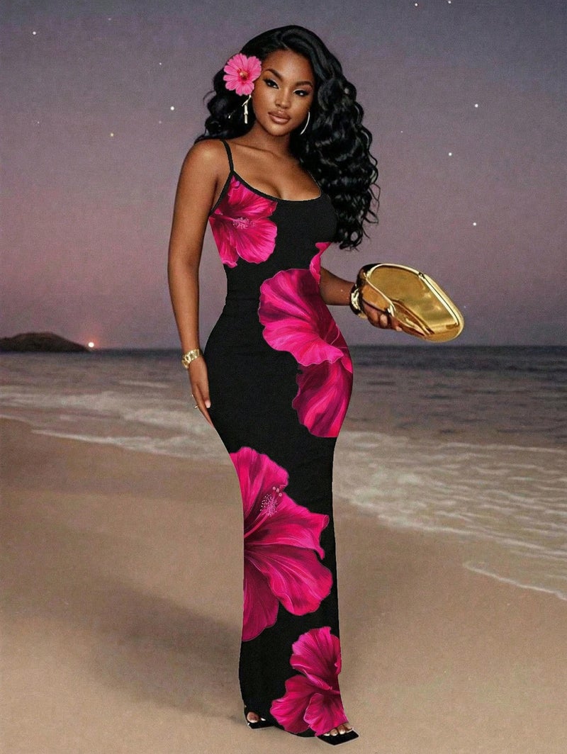 Sexy Printed Sleeveless Summer Beach Dress for Women - Image 3