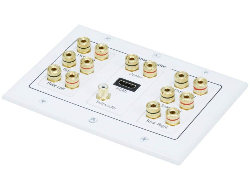 Monoprice 3Gang 71 Surround Sound Distribution Wall Plate w HDMI - Image 2