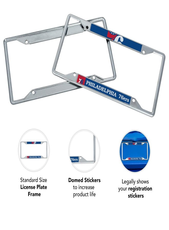 Desert Cactus Philadelphia 76ers Car Accessories NBA Basketball Team Metal License Plate Frame for Front or Rear of Car (Up Close) - Image 3
