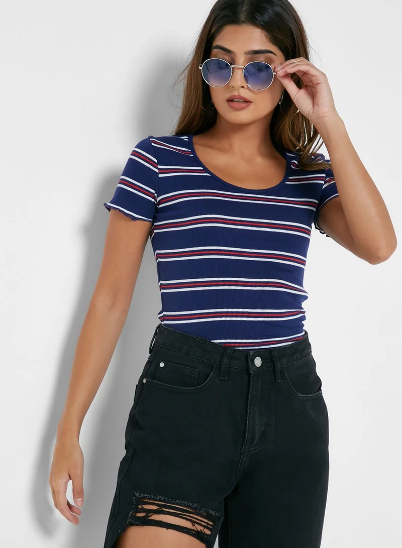 BRAVE SOUL Stripe T-Shirt