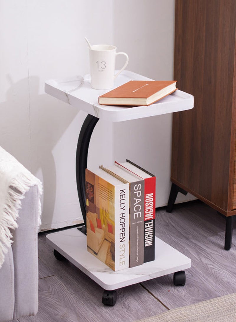 EqiEch Coffee Table, Double-Layer Storage Table Removable Waterproof Square Table Sofa Table Small Footprint Simple Style Environmentally Friendly Material Suitable For Living Room Bedroom Cafe - Image 1