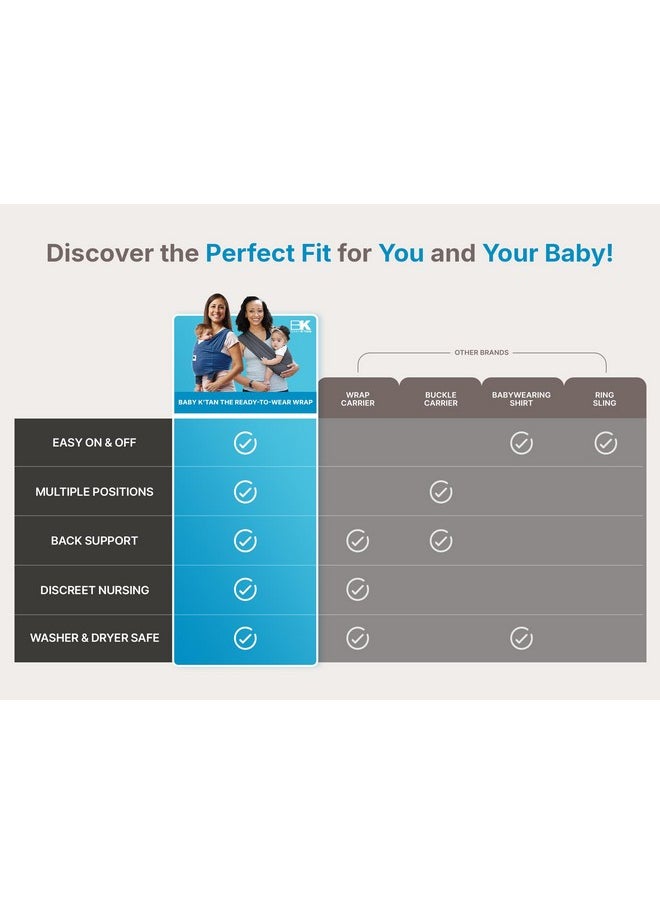 Baby K'tan Original Baby K'tan Baby Carrier: #1 Easy Pre-Wrapped, Soft, Slip-On, No Rings, No Buckles | 5 in 1 Baby Sling Gift | The Best Hands Free Infant Wrap For Newborn to Toddler up to 35lb (See Size Chart)  - Image 3