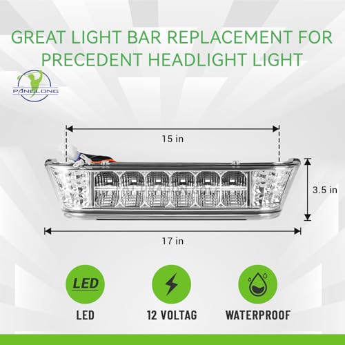 Panglong Golf Cart LED Headlight Bar, 12V Front Replace Head Light Bar, Suitable for 2004-Up Club Car Precedent with Front Head Light Electric and Gas Models, Replaces OEM# 102524801,1025248-01 - Image 5