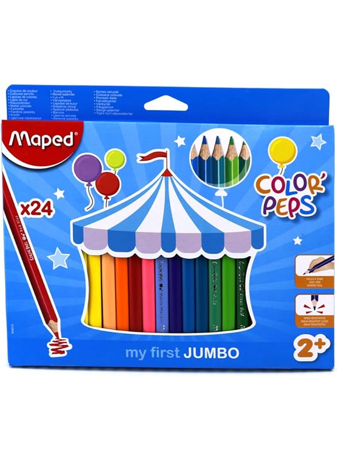 Maped 24 Piece Jumbo Color Pencil Set Multicolour