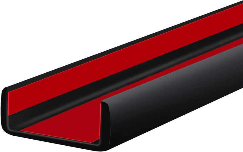 Protalwell Rubber Edge Trim, 2 inch Wide U Channel Edge Trim, Big Size U Shaped Trim, Self Adhesive Edge Banding for Plywood, Woods, Doors, Shelf, Cabinet, Countertop, Length 20Ft, Black - Image 1