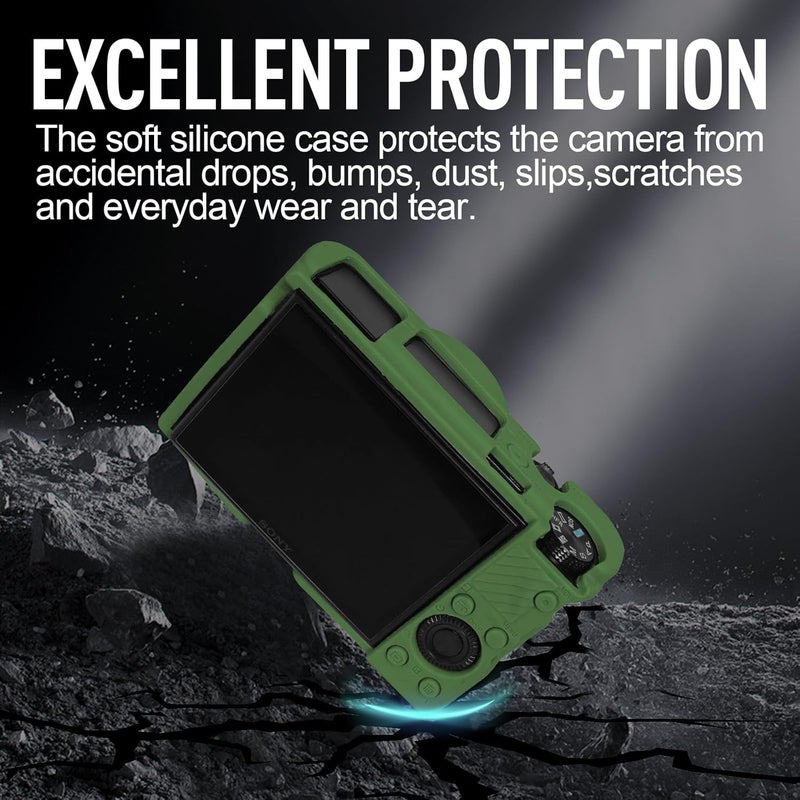 Easy Hood Camera Case for Sony RX100 VII/VI, Soft Silicone Protective Camera Cover Lightweight Case with Removable Lens Cap for Sony DSC-RX100 VI RX100 VII Digital Camera,Green - Image 5