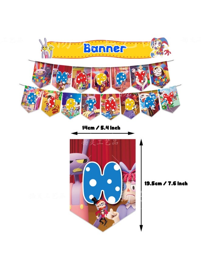 Birthday Party Balloon Decoration THE AMAZING DIGITAL CIRCUS，Happy Birthday Banner,Cake Topper,Baby Shower Birthday Bachelorette Party Backdrop  - Image 2