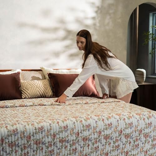 haus & kinder Reversible Single Comforter Spring Mint Bloom | Ultra Soft Peach Finish | Digital Floral Print | 150x220 cm (58"x88") | Microfiber 90 GSM | Polyfiber Fill | Mint - Image 4