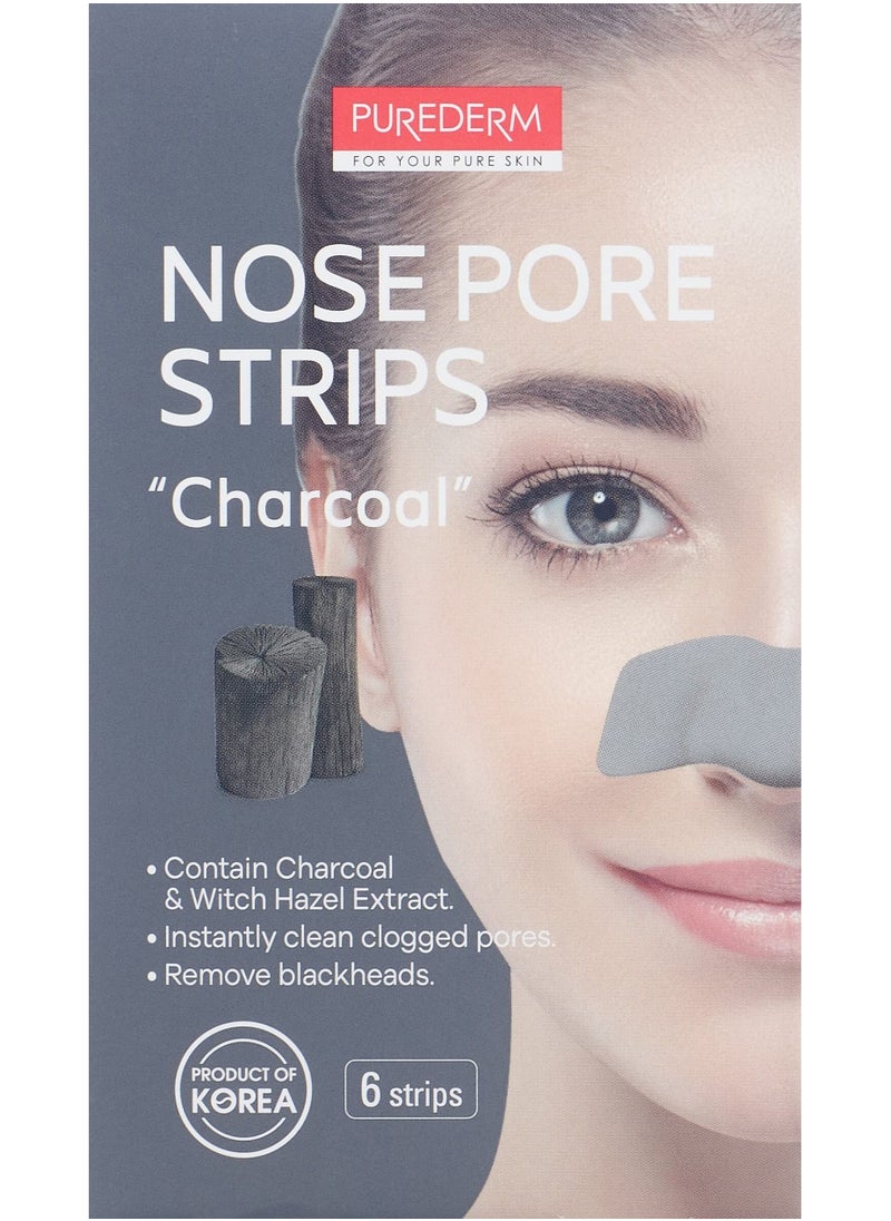 Purederm - Charcoal plasters for nose pores, 6 pieces - Image 1