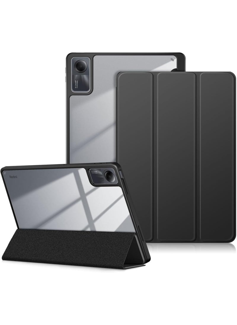 EVO Case for Xiaomi Redmi Pad SE 11 Inch 2023 Tablet, Pen Holder, Shockproof Protective Case with Transparent Hard Shell on the Back, Black  - Image 1