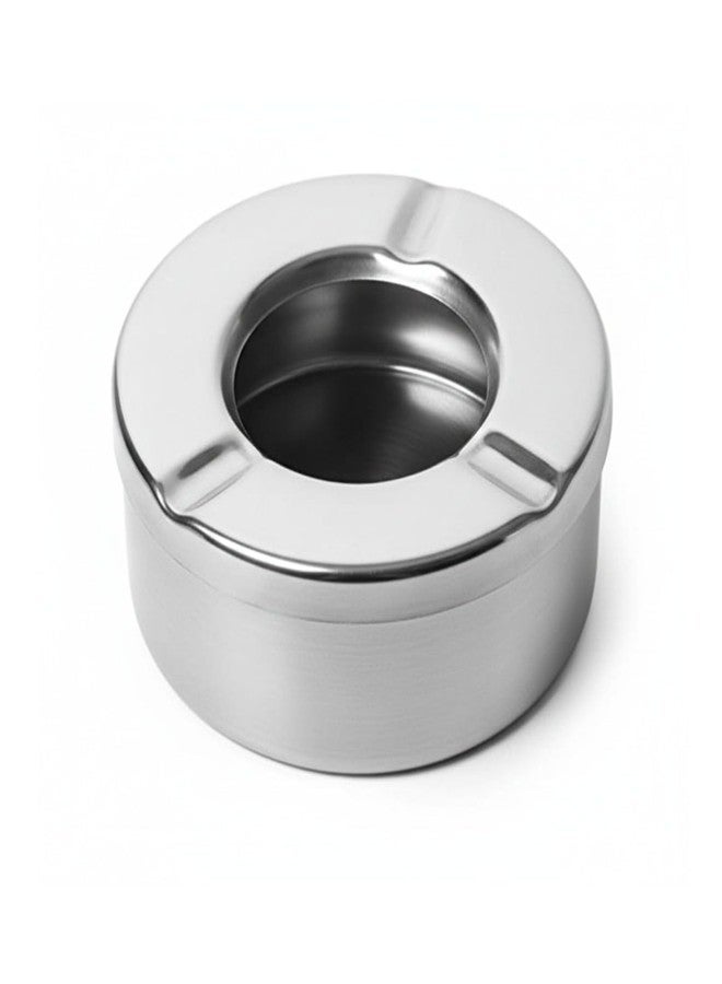 FINALITY Stainless Steel Ashtray with Lid || Deep Windproof Ashtray for Cigarettes || Smokeless and Odorless Stainless Steel Ash Tray || (Pack of 1) - Image 1