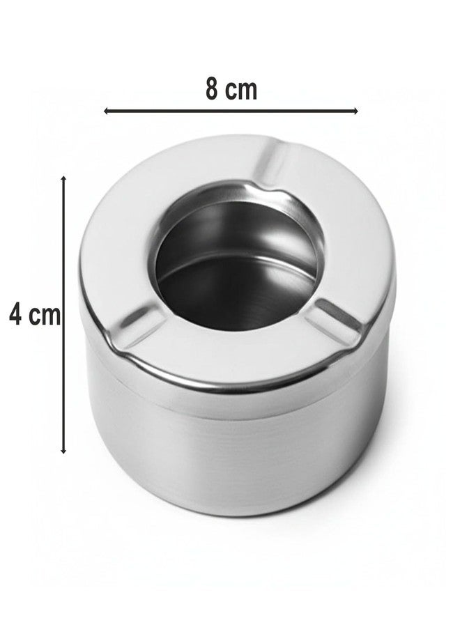 FINALITY Stainless Steel Ashtray with Lid || Deep Windproof Ashtray for Cigarettes || Smokeless and Odorless Stainless Steel Ash Tray || (Pack of 1) - Image 4
