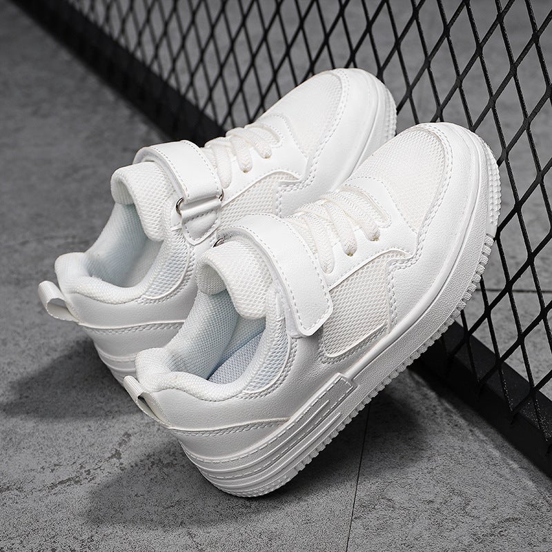 Elementary School Students' Single Mesh Cut Out White Shoes, Kidsren'S White Shoes, Boys' Sports Shoes, Girls' Mesh Breathable Soft-Soled Shoes - Image 2