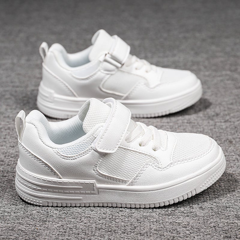 Elementary School Students' Single Mesh Cut Out White Shoes, Kidsren'S White Shoes, Boys' Sports Shoes, Girls' Mesh Breathable Soft-Soled Shoes - Image 4