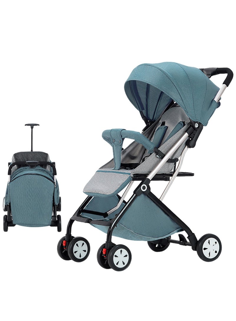 Arabest Baby Stroller,Convenient Toddler Stroller,Can Sit Can Lie Down Lightweight Folding Baby Stroller, Folding High Landscape Umbrella Stroller(Blue) - Image 1