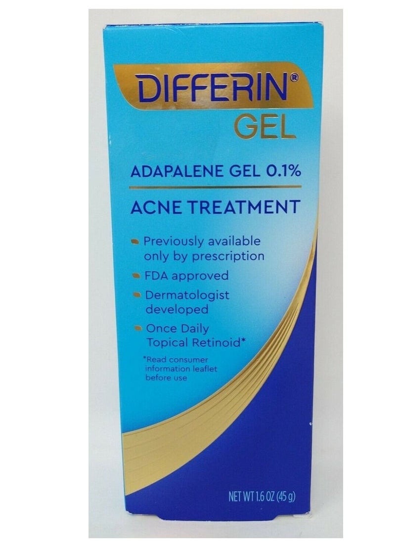 differin Differin Gel Acne Treatment, 180 Days, Retinoid Facial Treatment with 0.1% Adapalene, 