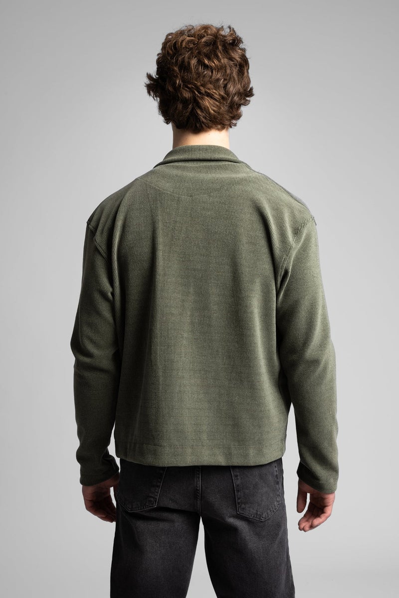 Catch High-neck Zip-up Ribbed Sweatshirt - Image 5