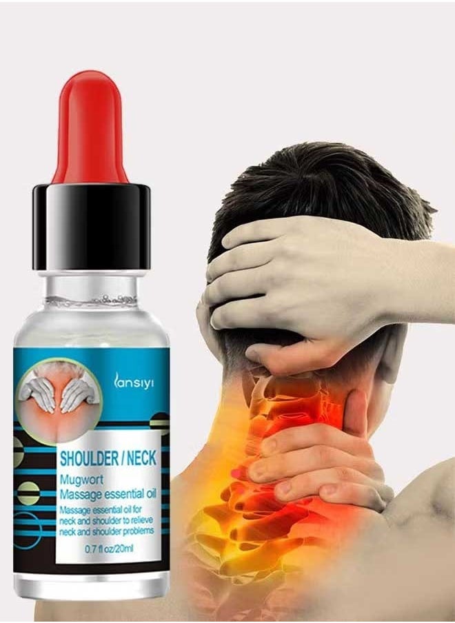 lansiyi - Mugwort Massage Essential Oil 20ml, Shoulder Neck Pain Sore Relief Soothing Warming, Improve Shoulder and Neck Stiffness/Muscle Soreness, Suitable For People Who Often Bow Their Heads - Image 1