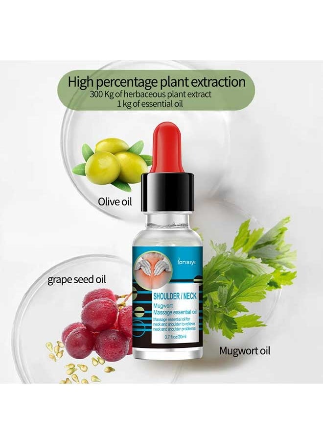 lansiyi - Mugwort Massage Essential Oil 20ml, Shoulder Neck Pain Sore Relief Soothing Warming, Improve Shoulder and Neck Stiffness/Muscle Soreness, Suitable For People Who Often Bow Their Heads - Image 1