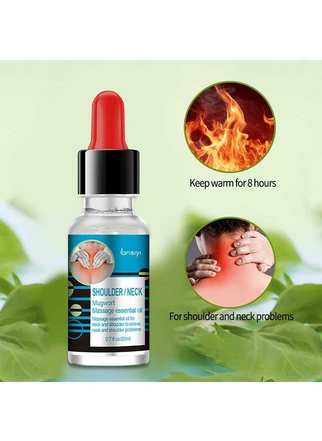 lansiyi - Mugwort Massage Essential Oil 20ml, Shoulder Neck Pain Sore Relief Soothing Warming, Improve Shoulder and Neck Stiffness/Muscle Soreness, Suitable For People Who Often Bow Their Heads - Image 1