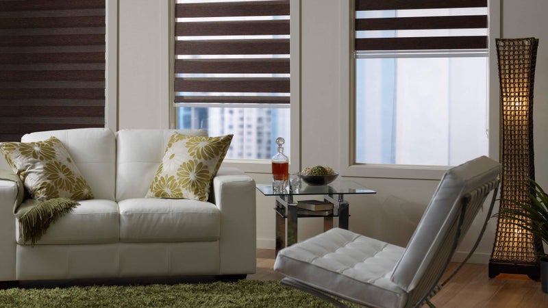 ZEBRA BLINDS Polyresin Curtain, 140 X 130, Coffee - Image 1